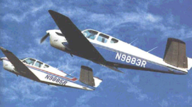 Beech Model 35 Bonanza - sleek, retractable-gear, all-aluminum, hollo-shell lightplane -- the postwar general aviation trend-setter