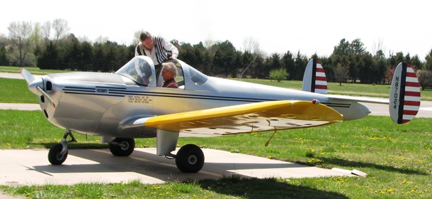The ERCO Ercoupe:  pre-war, metal-skinned, tricycle-geared, 2-seater.  Designed to be 'spin-proof,' it nevertheless was a hazardous plane for many. But its load-bearing aluminum skin and stable tricycle landing gear heralded a new age for light planes.  It would someday come to have special signficance for Piper.